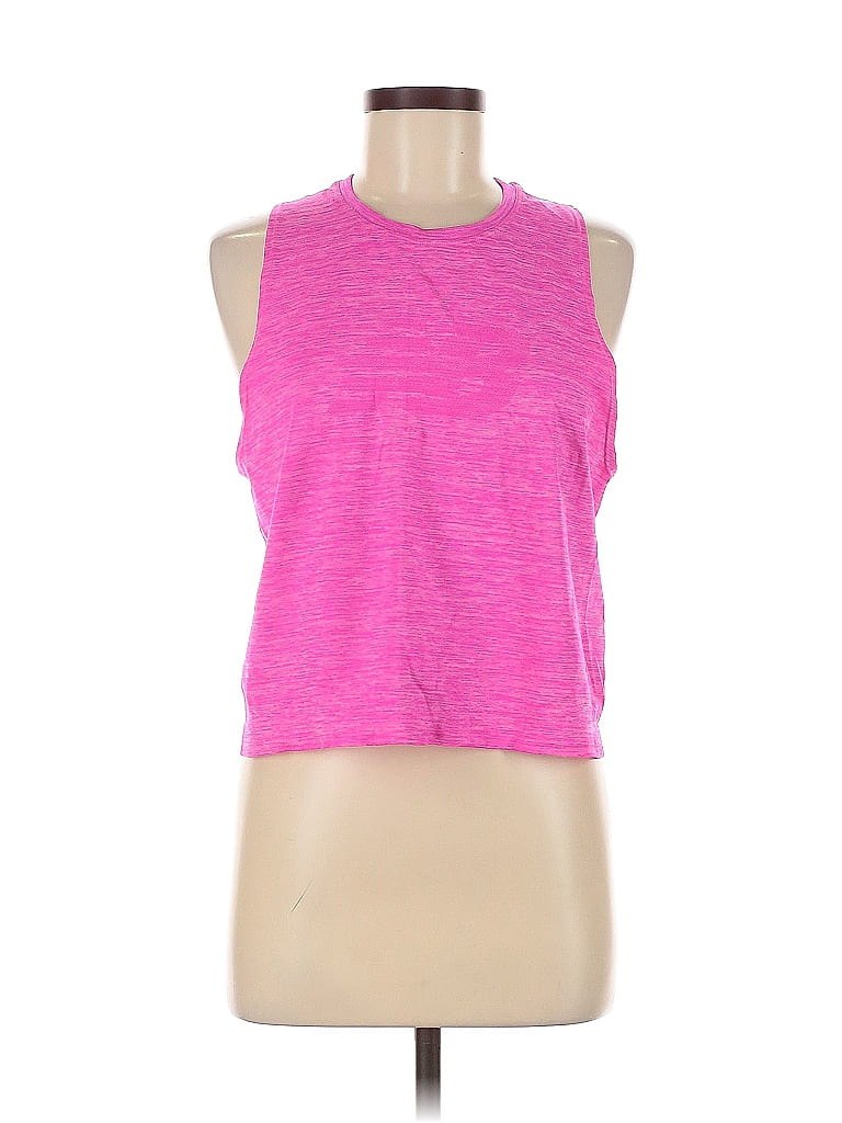 Pre-owned New Balance Tank Top Pink Crew Neck Tops