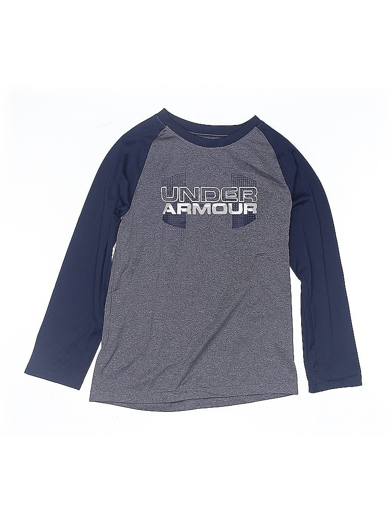 Click to view more detailed imagery on our partner's website Pre-owned Under Armour Kids' 3/4 Sleeve T-shirt In Gray