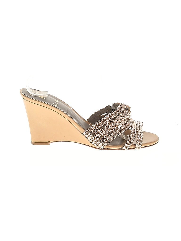 Pre-owned Gina Wedges In Gold