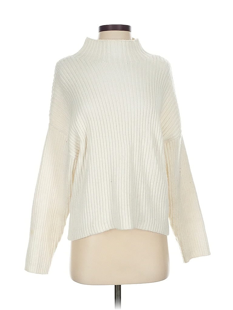 Pre-owned Steve Madden Turtleneck Sweater In White