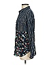 Tolani Floral Stripes Black Blue Long Sleeve Blouse Size S - photo 5
