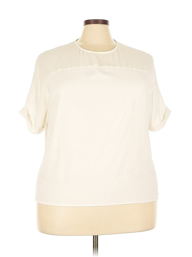 Pre-owned Amaryllis Short Sleeve Blouse In White
