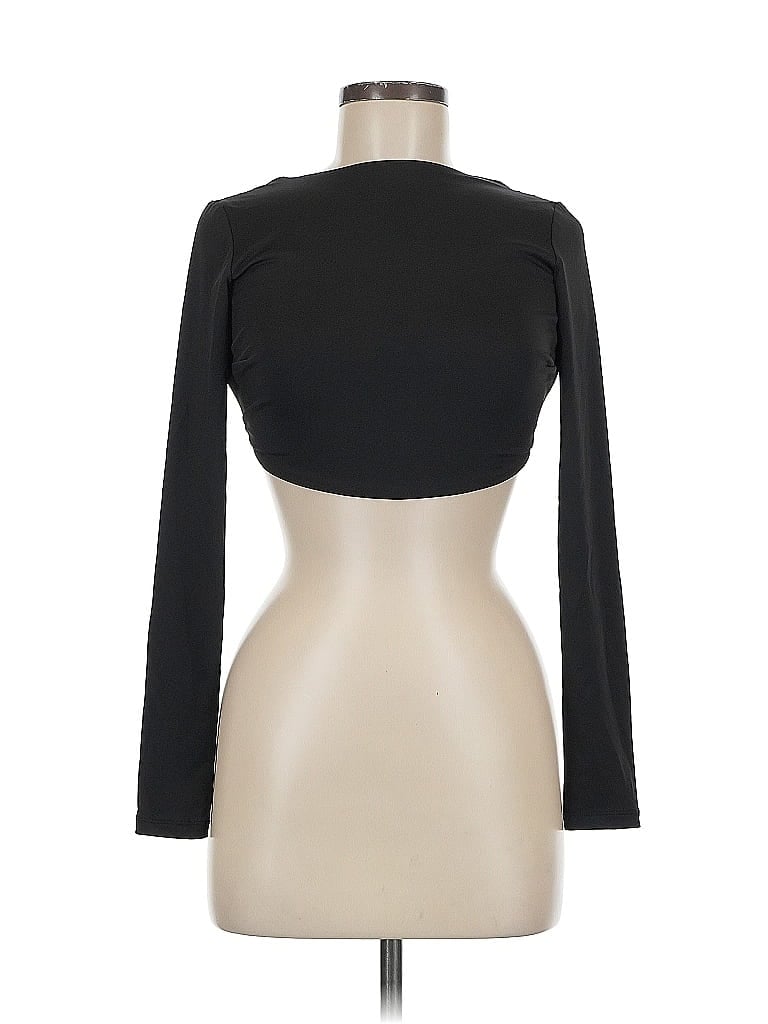 Pre-owned Adika Long Sleeve Top Black Keyhole Neckline Tops