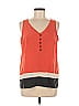 Olive and Oak 100% Polyester Orange Sleeveless Blouse Size M - photo 1