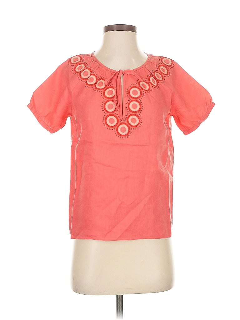 Pre-owned Jones New York Short Sleeve Blouse In Orange