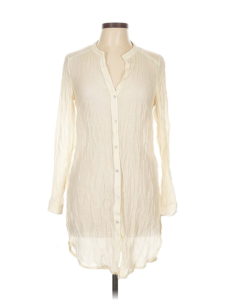 Pre-owned H&m Long Sleeve Blouse In White