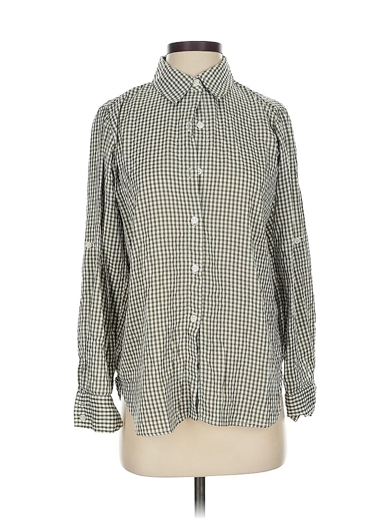 Pre-owned Max Studio Long Sleeve Blouse In Green