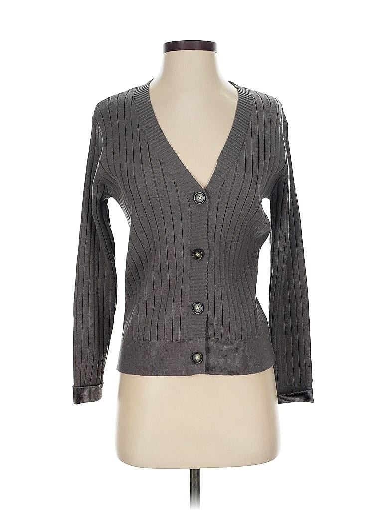 Pre-owned Assorted Brands Cardigan Sweater In Gray