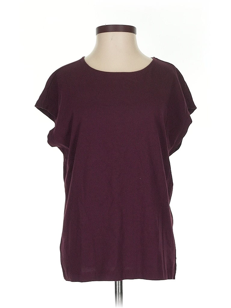Pre-owned Ann Taylor Loft Short Sleeve T-shirt In Burgundy