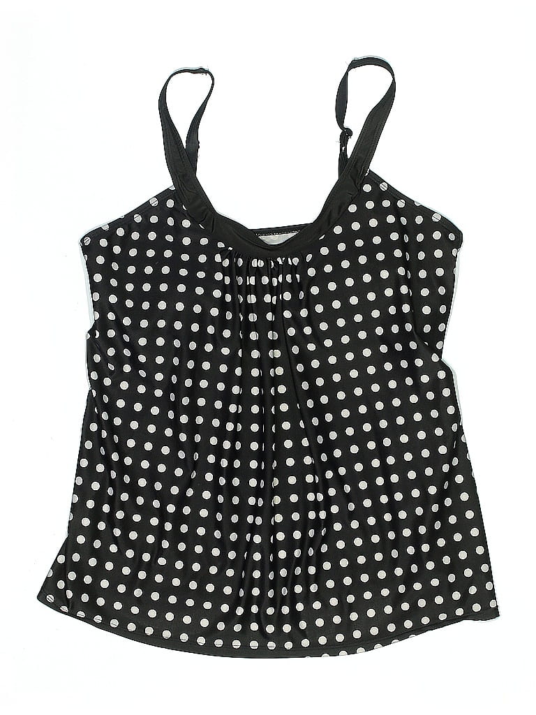 Click to view more detailed imagery on our partner's website Pre-owned Unbranded Swimsuit Top Black Polka Dots Pattern Swimwear
