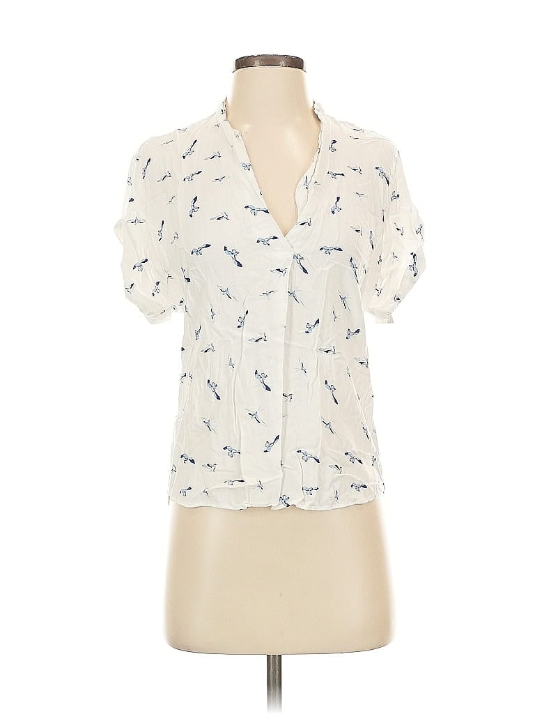 Pre-owned Primark Short Sleeve Blouse In White