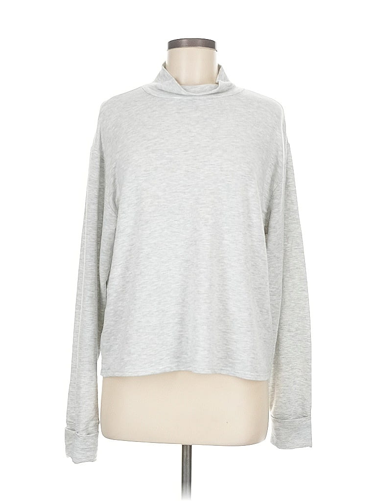 Pre-owned Something Navy Long Sleeve Turtleneck In Silver