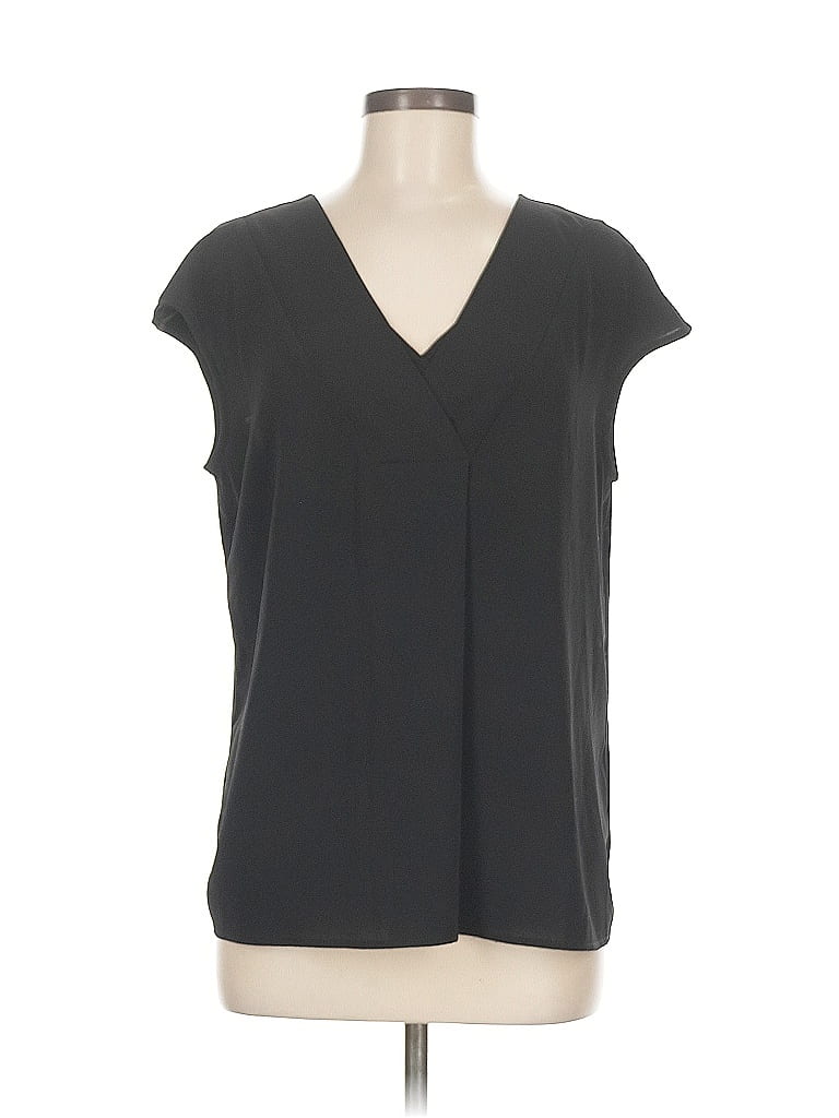 Pre-owned Vince Camuto Short Sleeve Blouse In Black