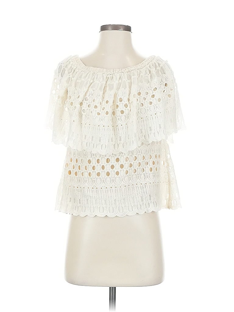 Pre-owned Harlyn Short Sleeve Blouse In White