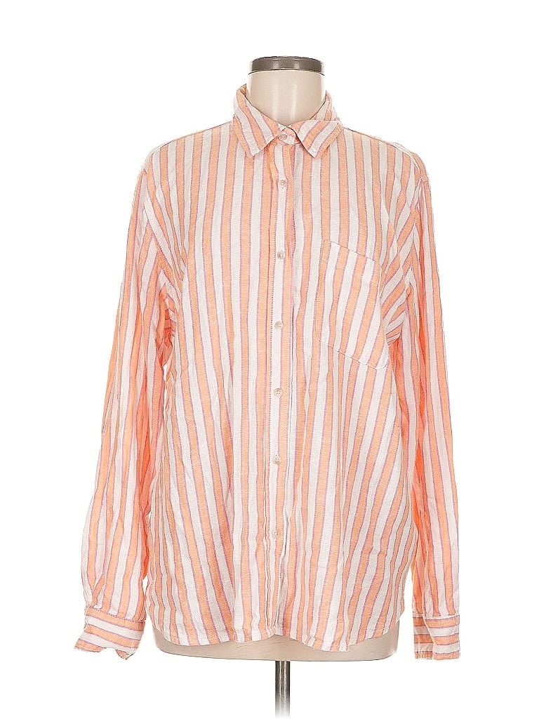 Pre-owned Universal Thread Long Sleeve Button Down Shirt In Orange