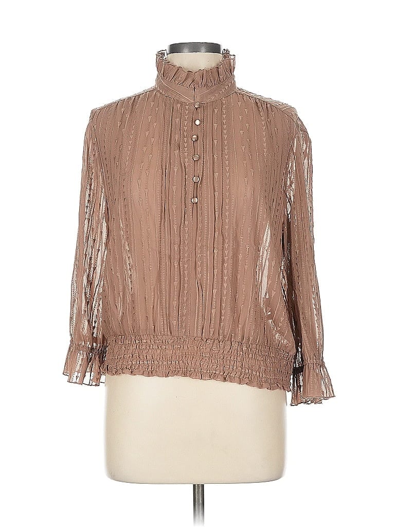 Pre-owned 7th Avenue Design Studio New York & Company 3/4 Sleeve Blouse In Brown