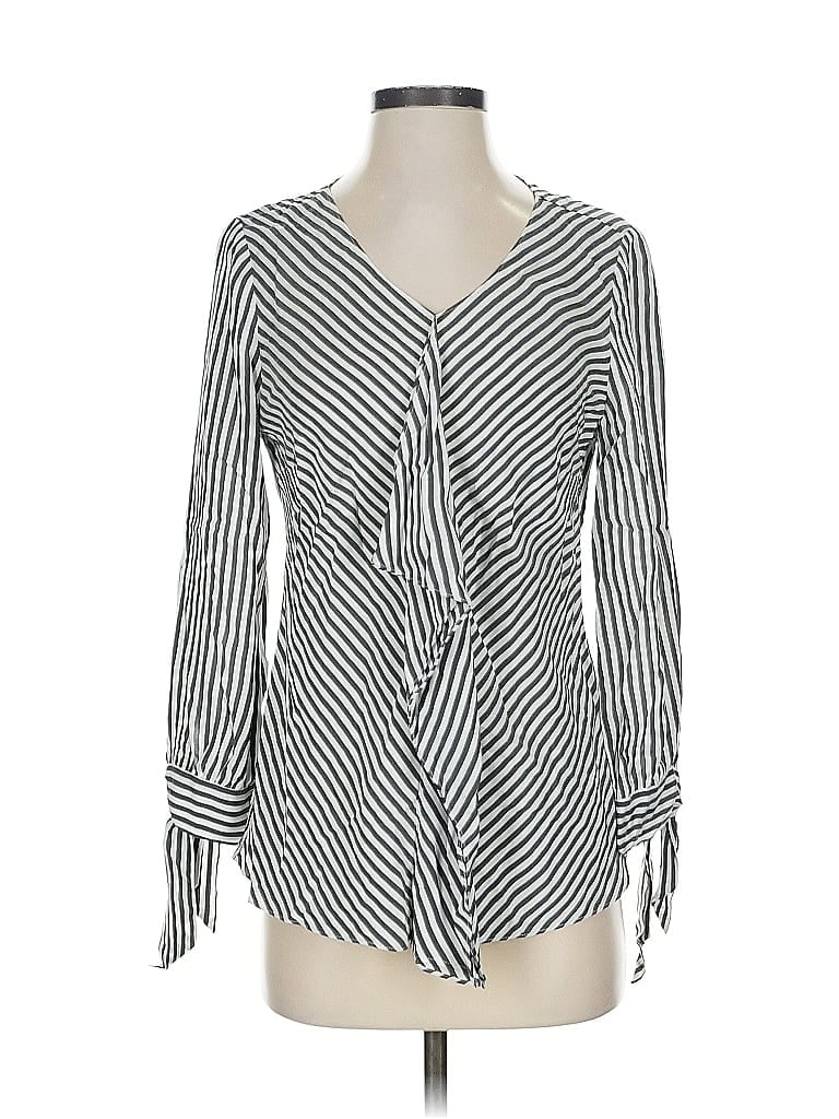 Chico's Long Sleeve Blouse In Gray