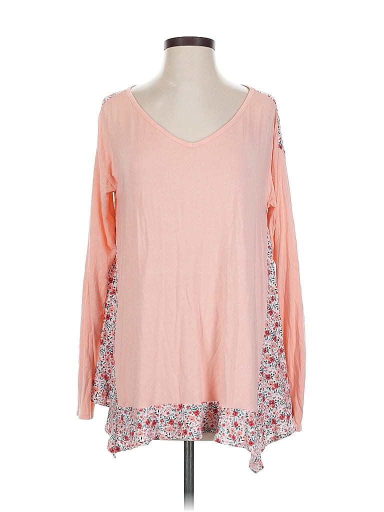 Pre-owned Matilda Jane Long Sleeve Top Pink V Neck Tops