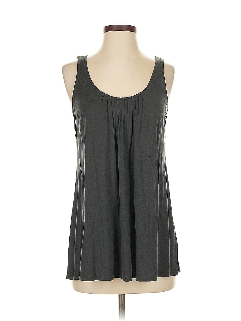 Pre-owned Eileen Fisher Sleeveless Silk Top Gray Halter Neckline Tops