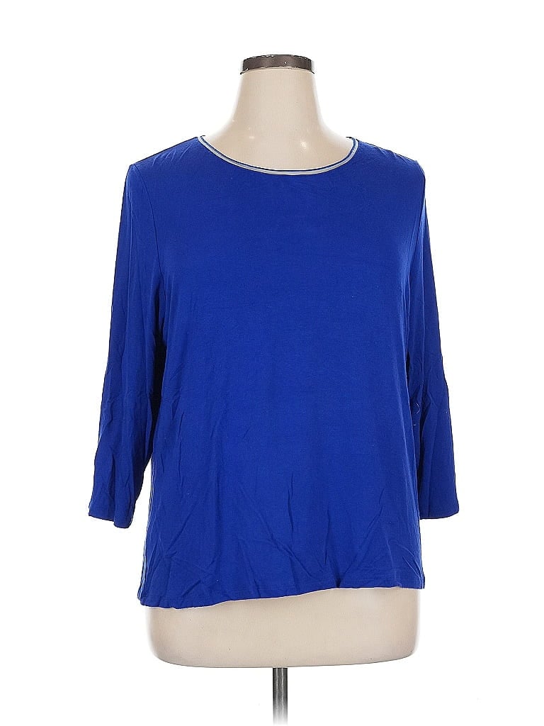 Pre-owned Peter Nygard 3/4 Sleeve T-shirt In Blue