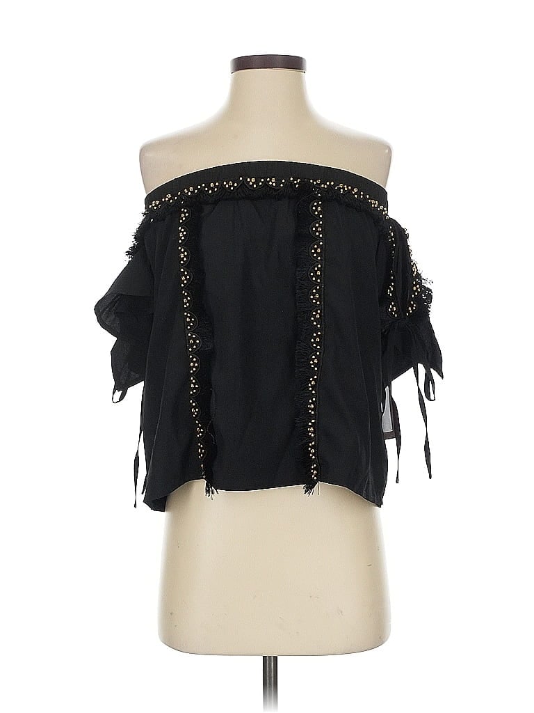 Chloe Oliver Short Sleeve Blouse In Black