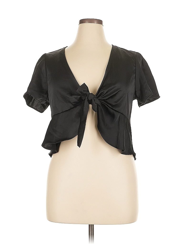 Wild Fable Short Sleeve Blouse In Black