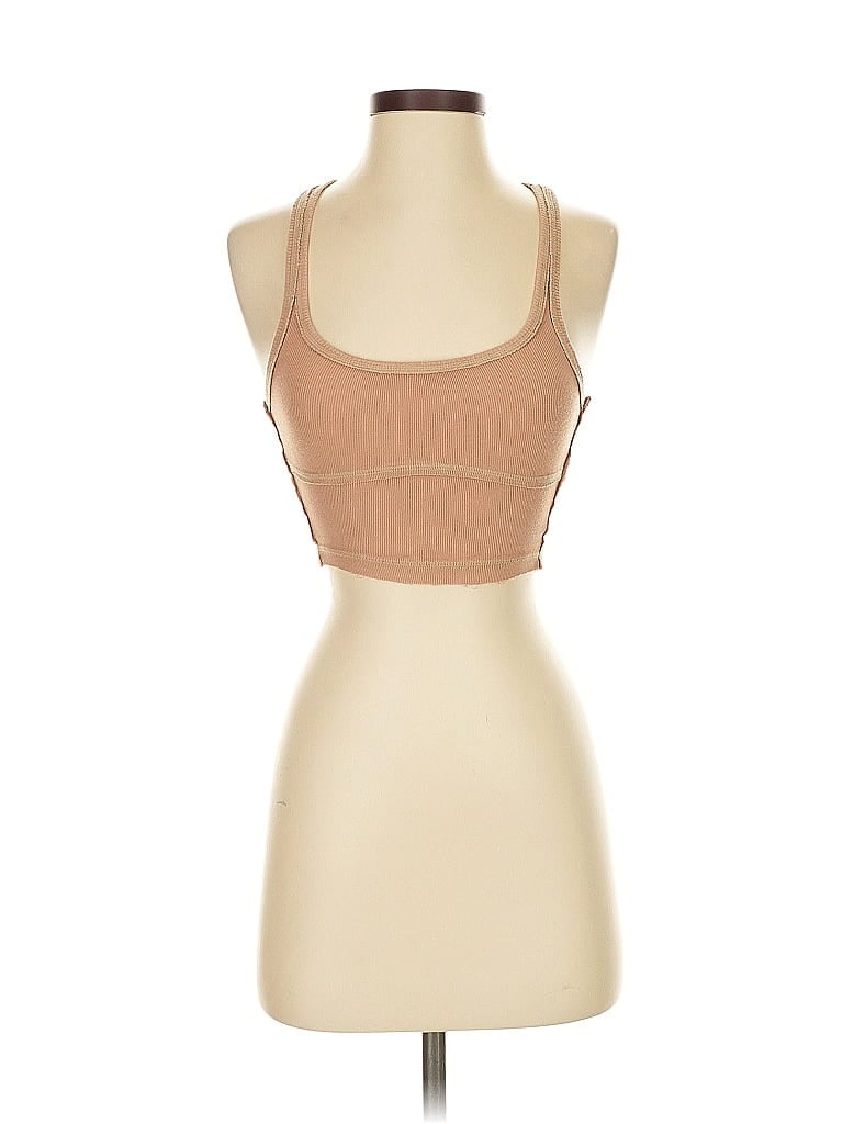 Pre-owned Out From Under Tank Top Tan Halter Neckline Tops In Brown