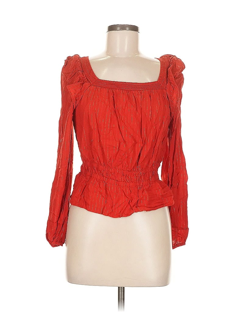 Pre-owned Universal Thread Long Sleeve Blouse In Red