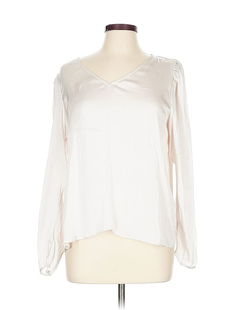Pre-owned Banana Republic Long Sleeve Blouse In White