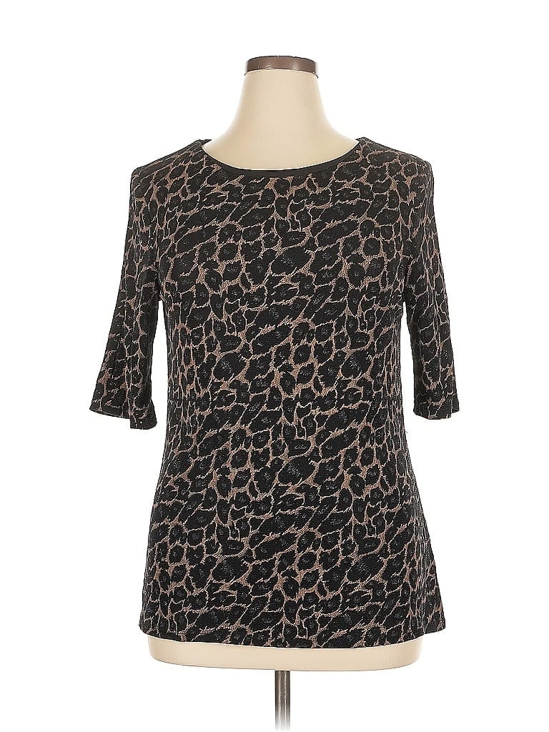 Pre-owned Dressbarn 3/4 Sleeve Top In Brown