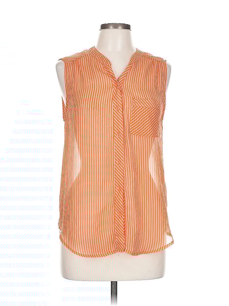 Pre-owned Timing Sleeveless Blouse In Orange