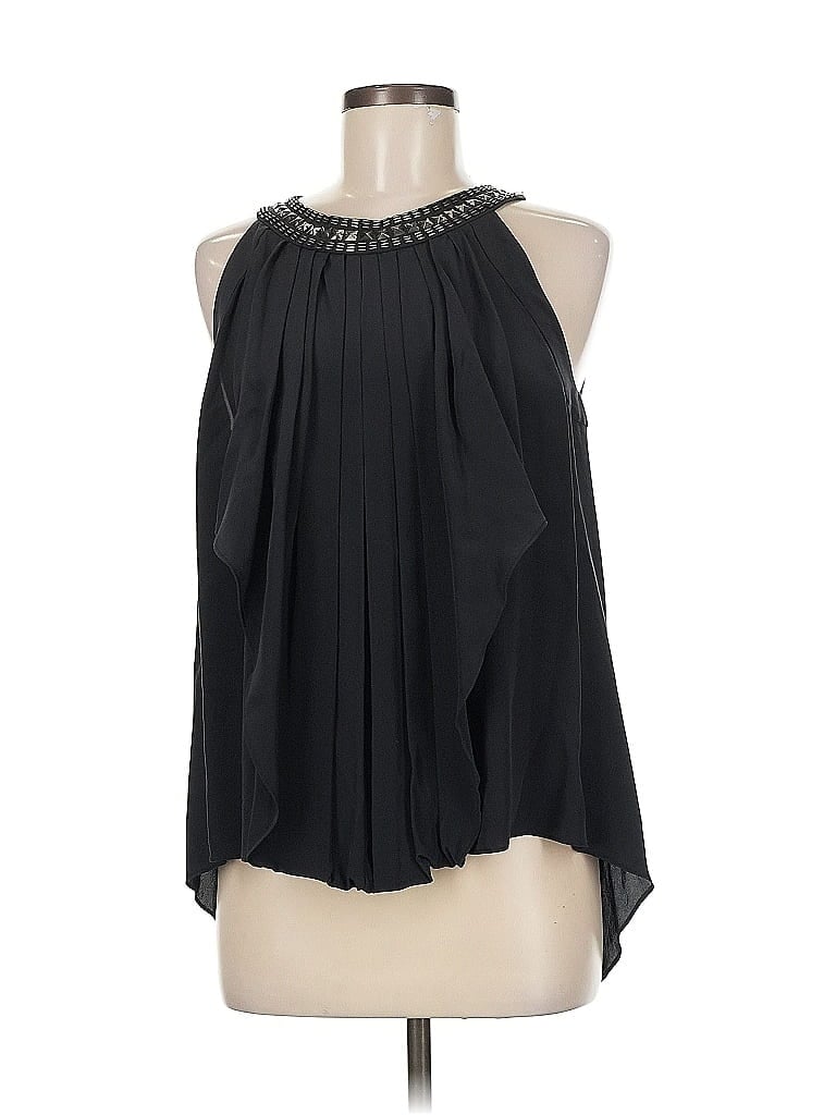 Click to view more detailed imagery on our partner's website Pre-owned Bcbgmaxazria Sleeveless Silk Top Gray Halter Neckline Tops