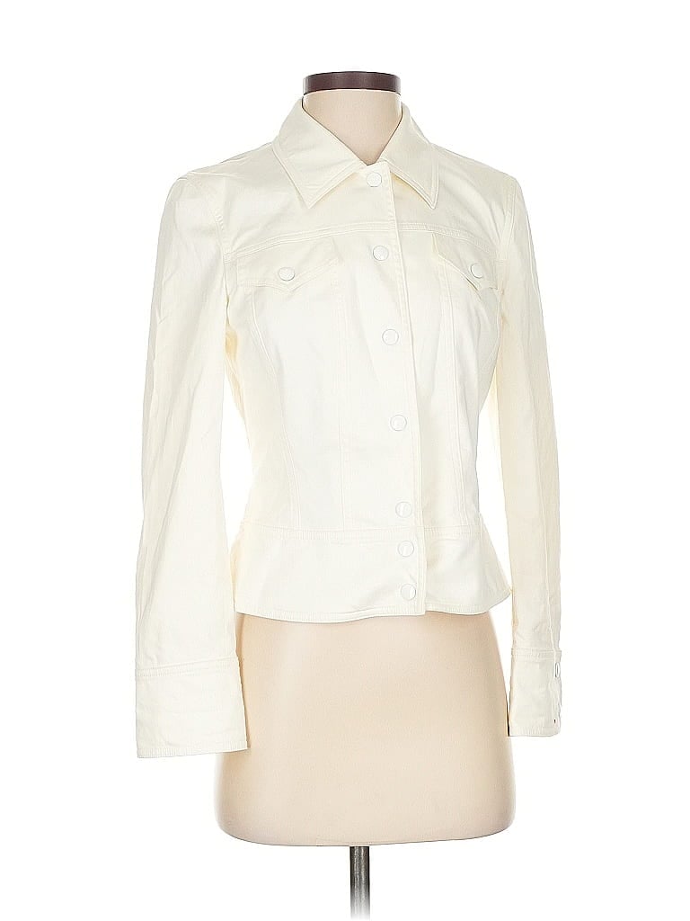 Pre-owned Escada Long Sleeve Blouse In White