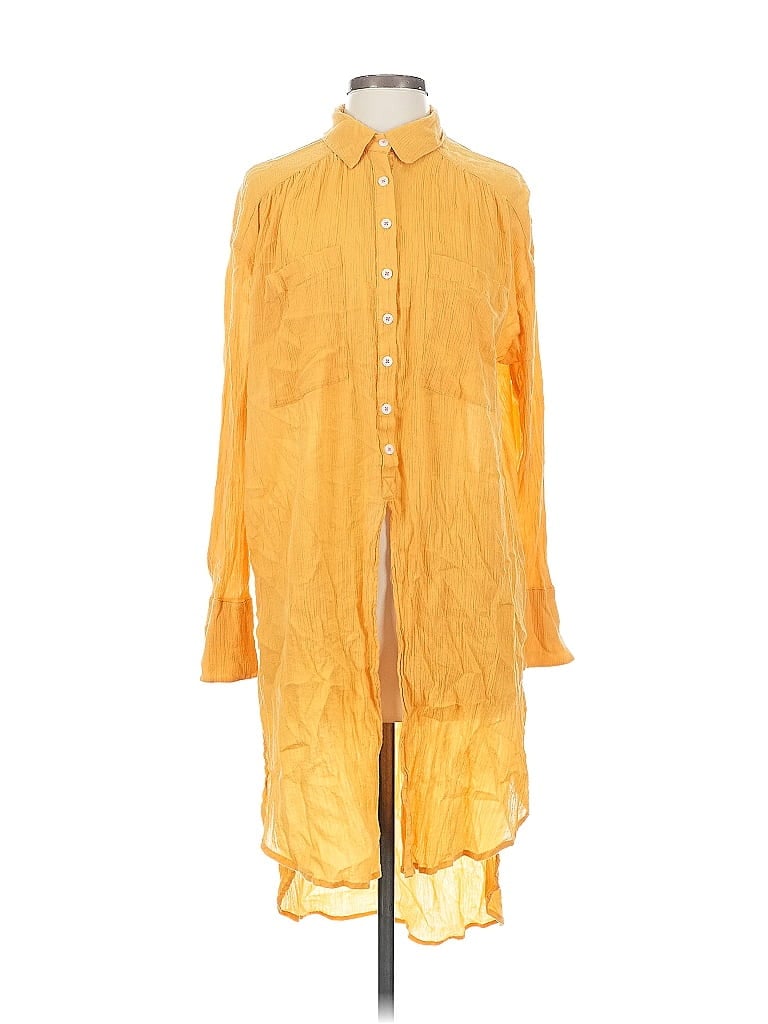 Pre-owned By Anthropologie 3/4 Sleeve Blouse In Yellow