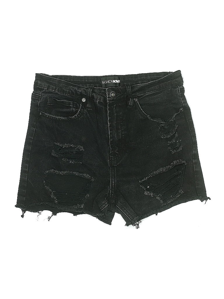 Pre-owned Fashion Nova Denim Shorts In Black