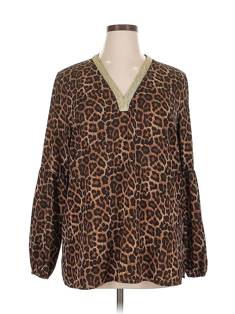 Pre-owned Michael Michael Kors Long Sleeve Blouse In Brown