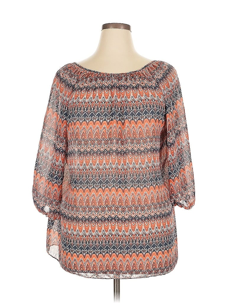 Pre-owned Max Studio 3/4 Sleeve Blouse In Orange