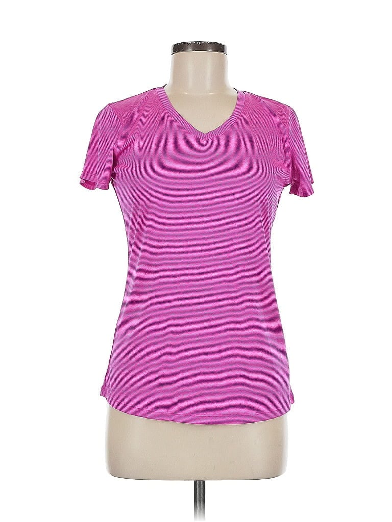Pre-owned Rbx Short Sleeve Top Pink Solid Pattern V Neck Tops