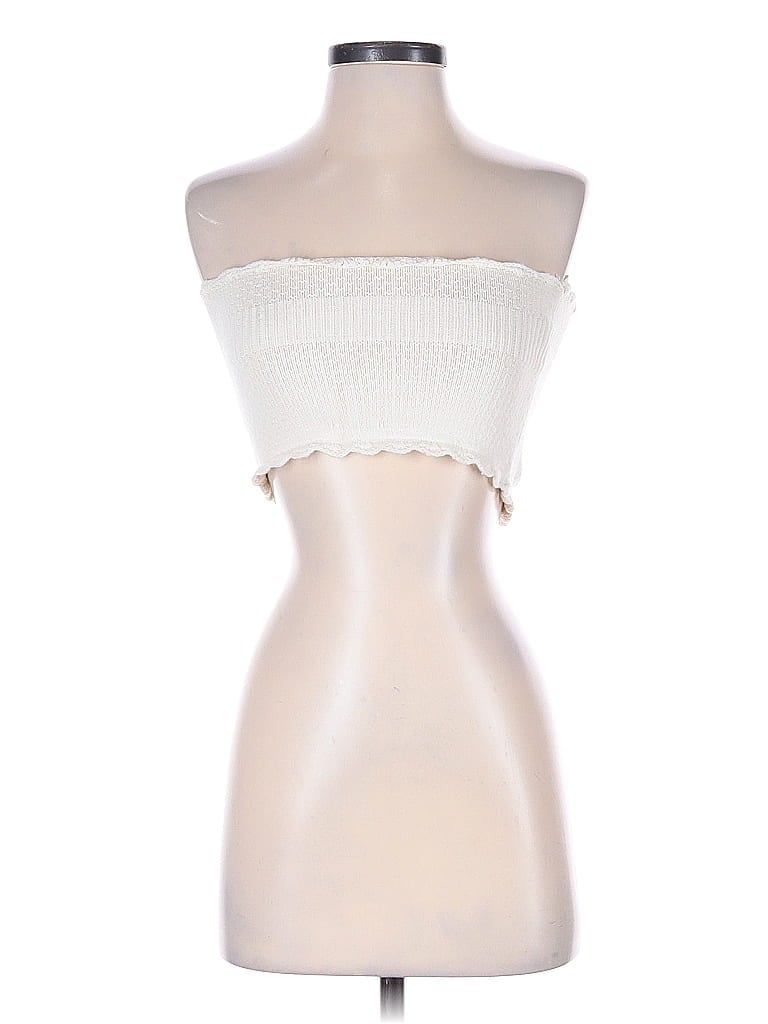 Pre-owned Kimchi Blue Tube Top Ivory Strapless Neckline Tops In White