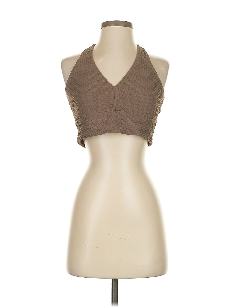 BOOTY BY BRABANTS Pre-owned Tank Top Brown Halter Neckline Tops