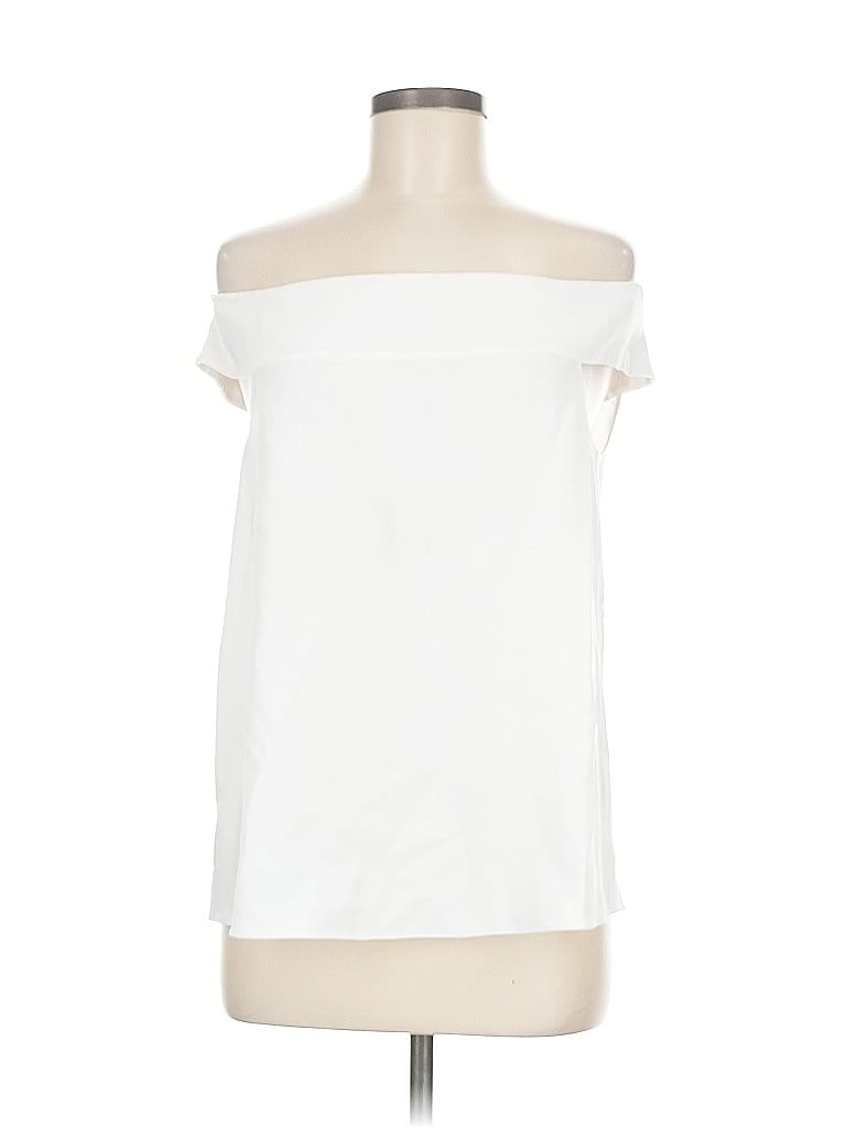 Pre-owned Tibi Short Sleeve Top White Off The Shoulder Neckline Tops