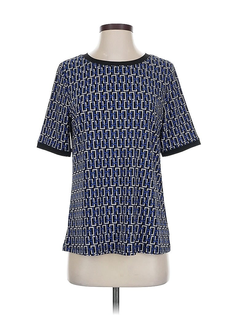 Pre-owned Anne Klein Short Sleeve Blouse In Blue