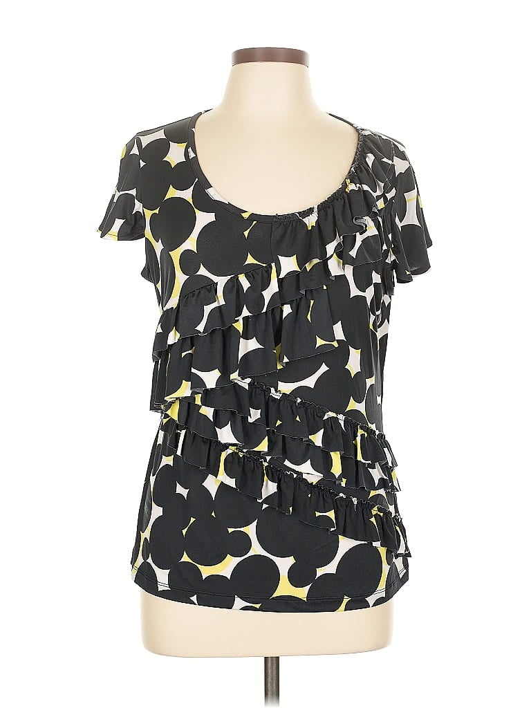 Pre-owned Worthington Short Sleeve Blouse In Black