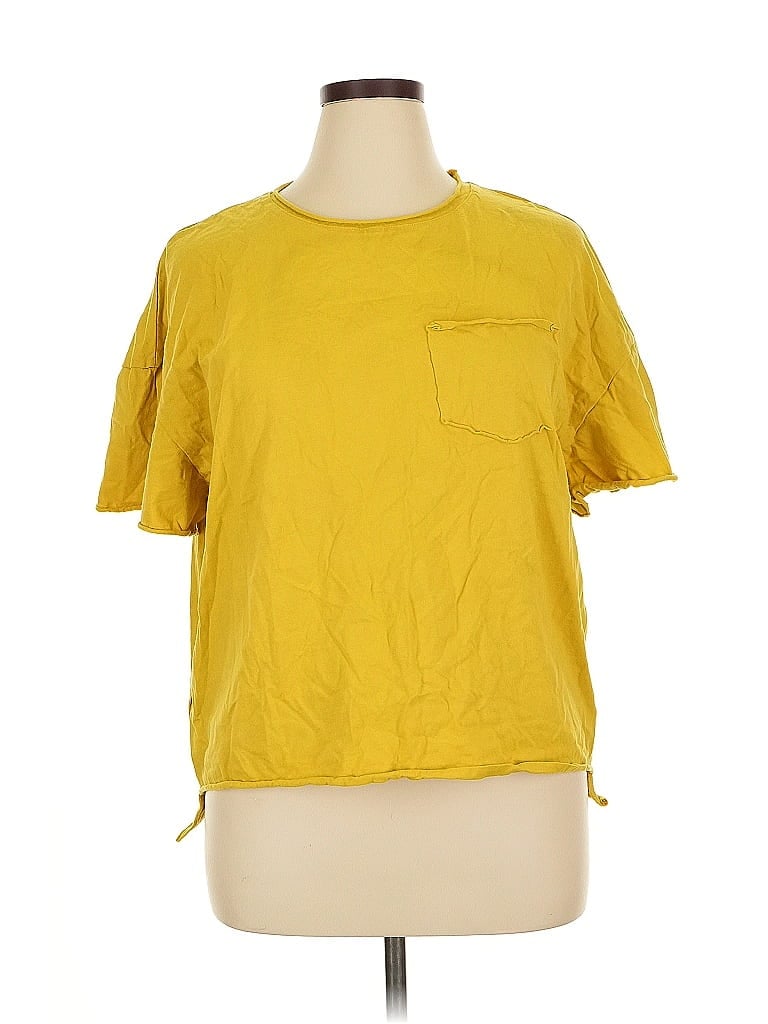 Pre-owned Unbranded Short Sleeve T-shirt In Yellow