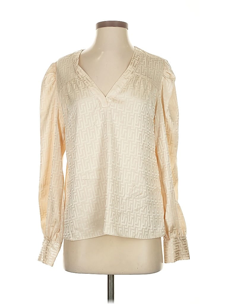 Pre-owned Express Long Sleeve Blouse In White