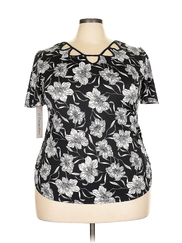 Pre-owned G Collection Short Sleeve Blouse In Black