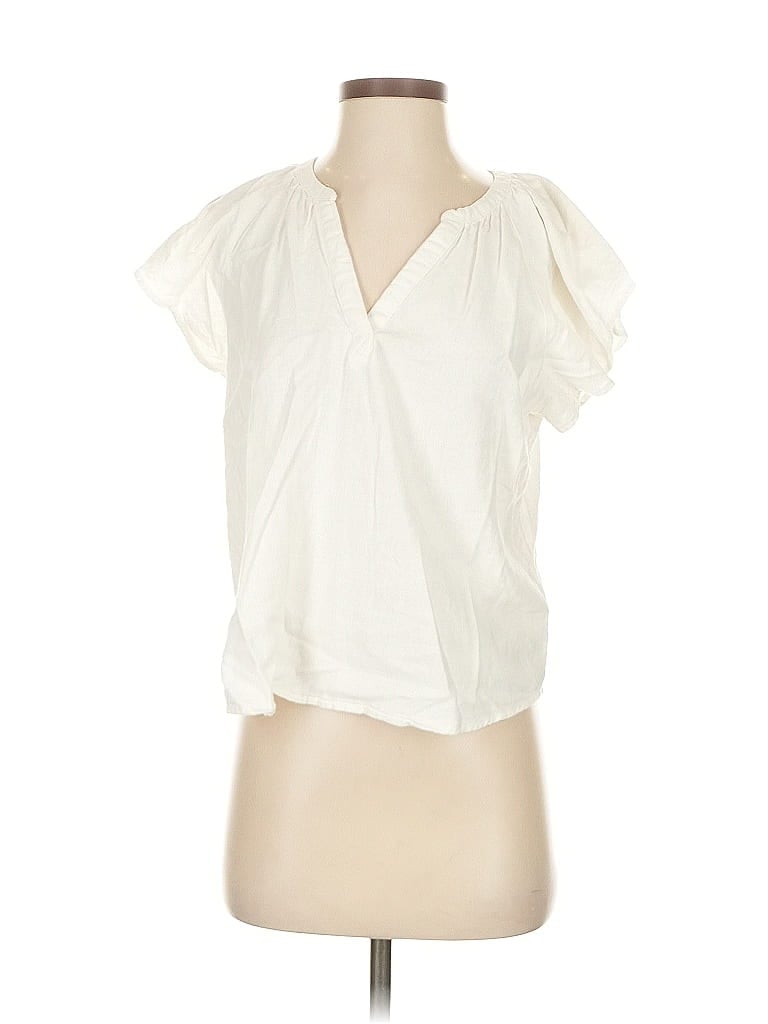 Pre-owned Universal Thread Short Sleeve Blouse In White