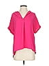 Studio 100% Polyester Pink Short Sleeve Blouse Size S - photo 1