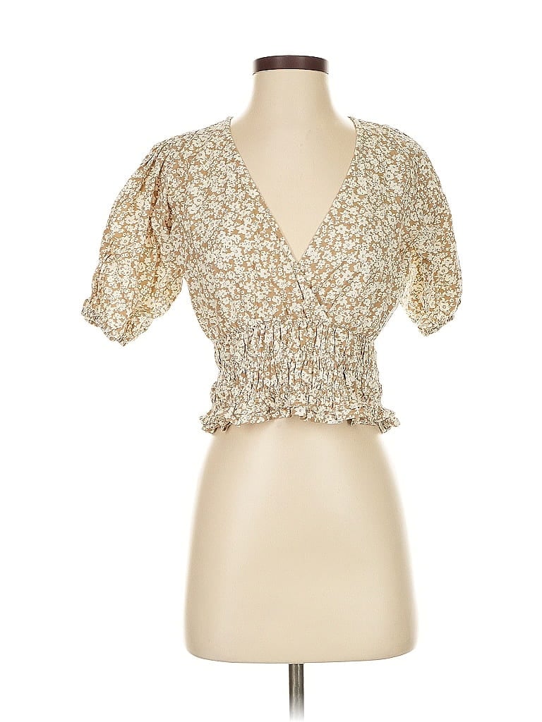 SIM & SAM Pre-owned Short Sleeve Blouse In Gold