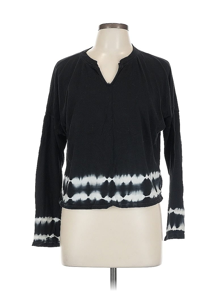 Pre-owned Wild Fable Long Sleeve Henley Shirt In Black